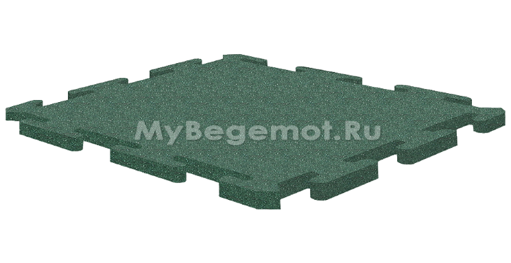 Резиновая плитка на пазлах RUBBLEX PUZZLE 1000х1000х15 мм, зеленая