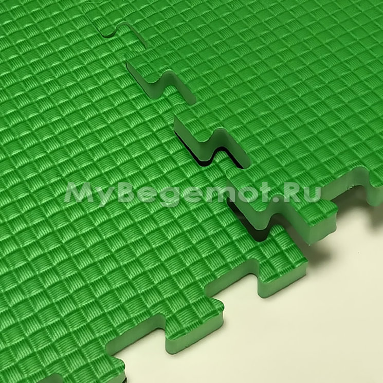 Мягкий пол, коврики-пазлы 50х50x2.0 см. Зеленый