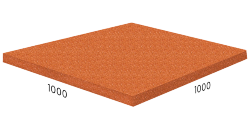 Резиновая плитка RUBBLEX STANDART, 100x100 см, коричневая