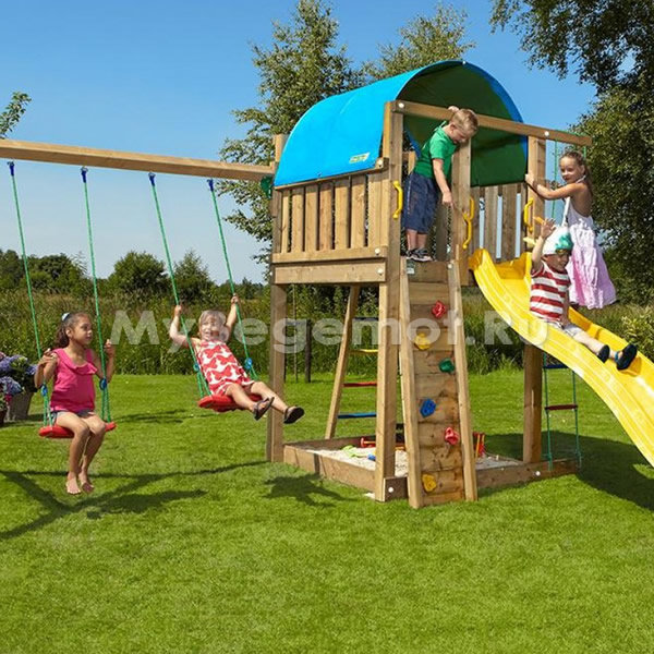 Детский игровой городок Jungle Gym Villa + Swing Module Xtra